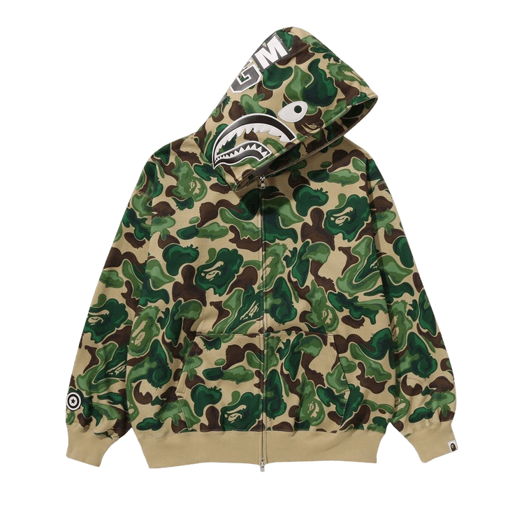 BAPE Art Camo Shark Full Zip Hoodie "Green"