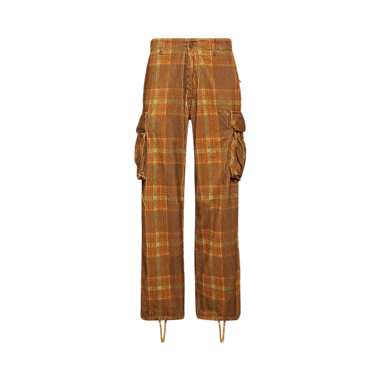 ERL Corduroy Printed Cargo Pants "Grey Brown"