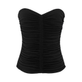Saint Laurent Ruched Strapless Top "Black"