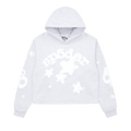 Sp5der Cropped Beluga Hoodie "Heather Grey"