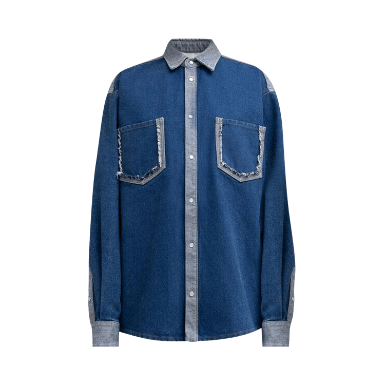 Marni Bleached Coated Denim Shirt "Ocean"