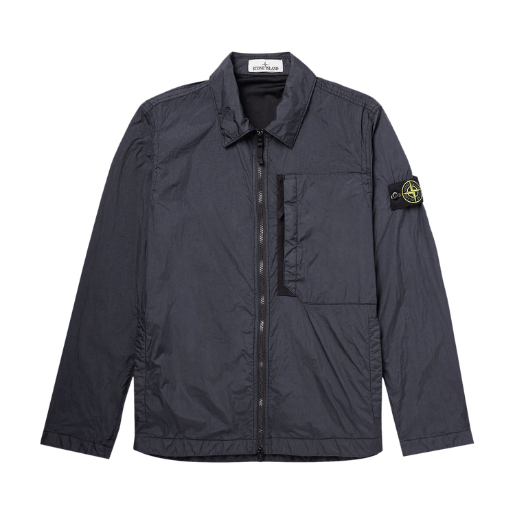 Stone Island Compass Patch Collared Zip Up Jacket "Navy Blue"