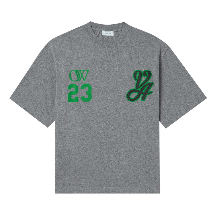 Off-White 23 Varsity Skate Short-Sleeve Tee "Melange Grey"