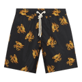 Palm Angels Burning Monogram Swim Shorts "Black/Gold"