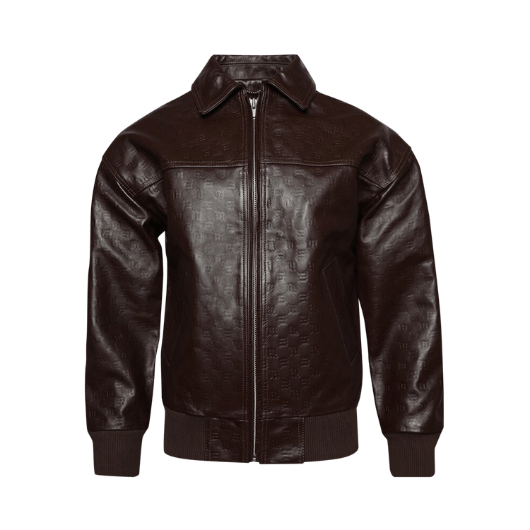 MISBHV Monogram Embossed Bandit Leather Jacket "Brown"
