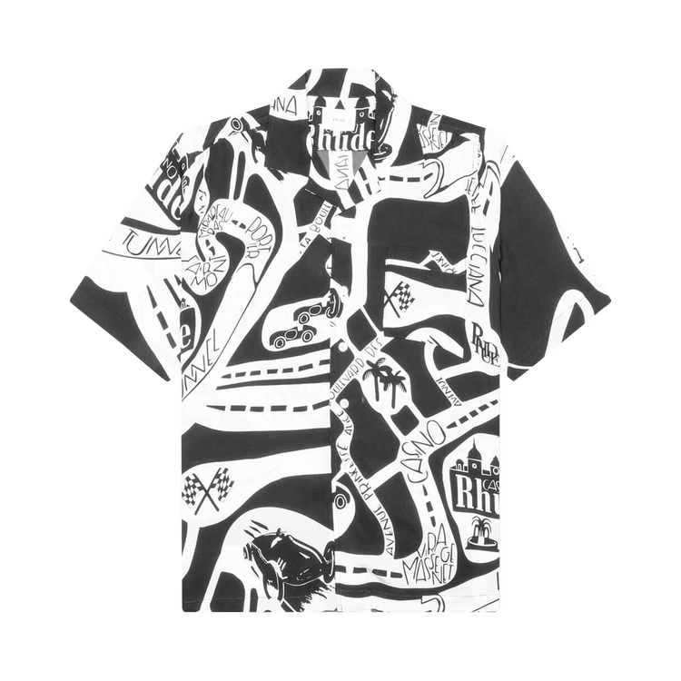 Rhude Strada Silk Shirt "Black/White"