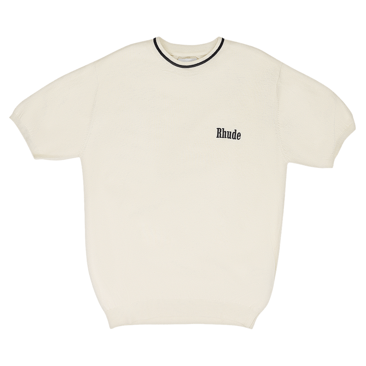Rhude Logo Knit Tee "Ivory/Black"