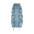 The Attico Midi Denim Skirt "Sky Blue"