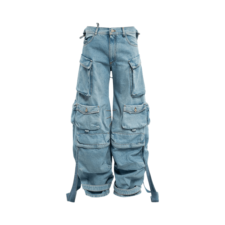 The Attico Cargo Jeans "Sky Blue"