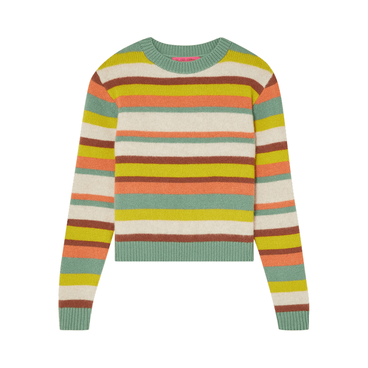 The Elder Statesman Prima Stripe Crew "Multicolor"