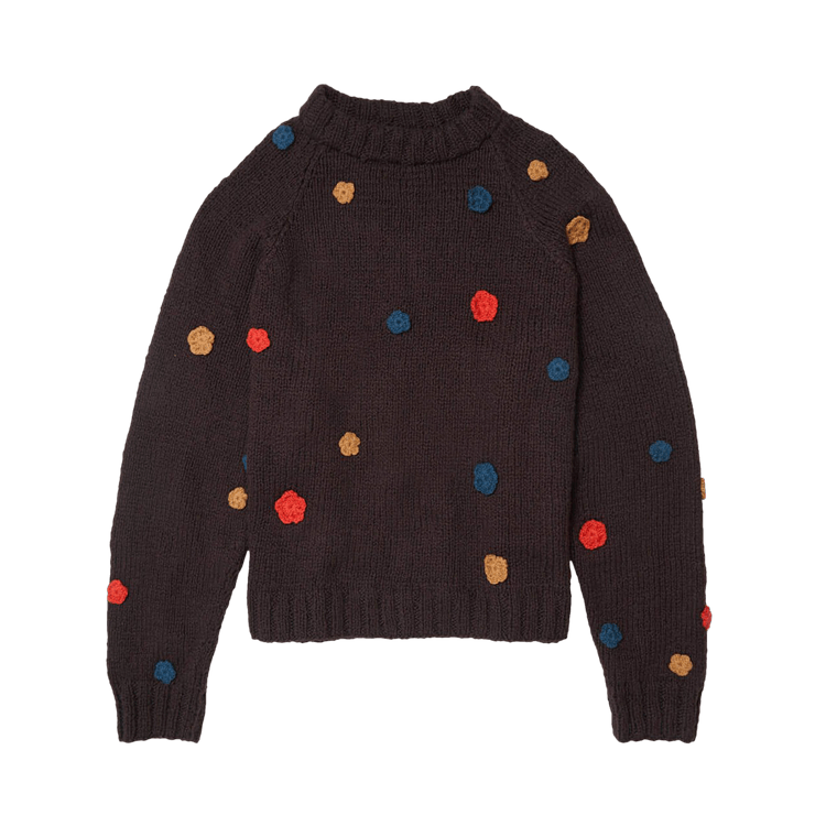 The Elder Statesman Mini Flowered Oversized Crew "Driftwood/Red"