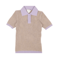 Bottega Veneta Fishnet Polo Sweater "Lavander"