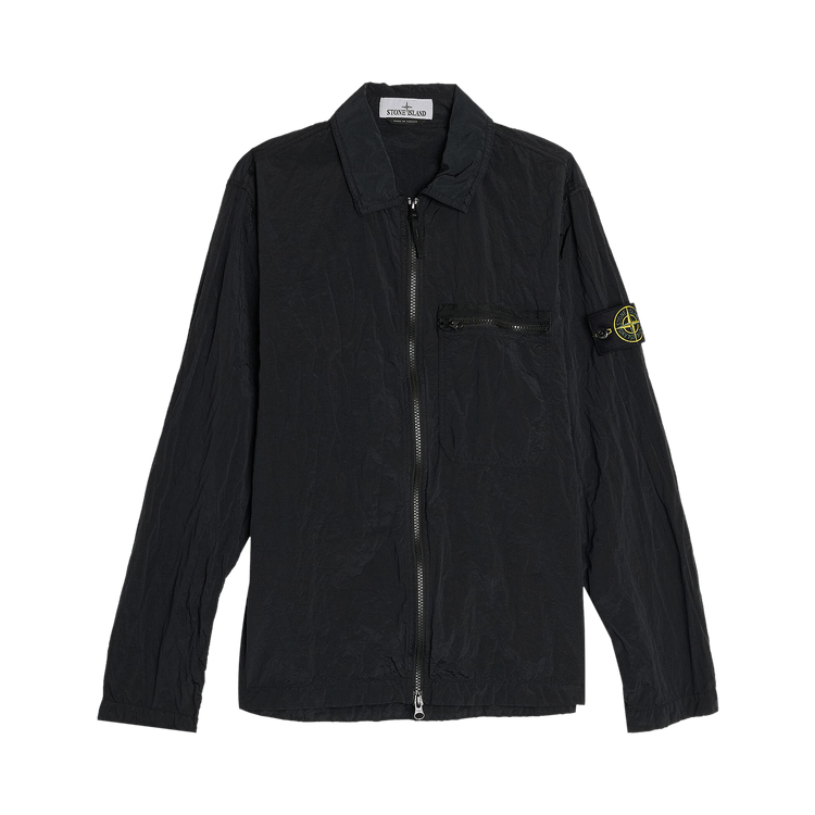Stone Island Logo Patch Overshirt "Black"
