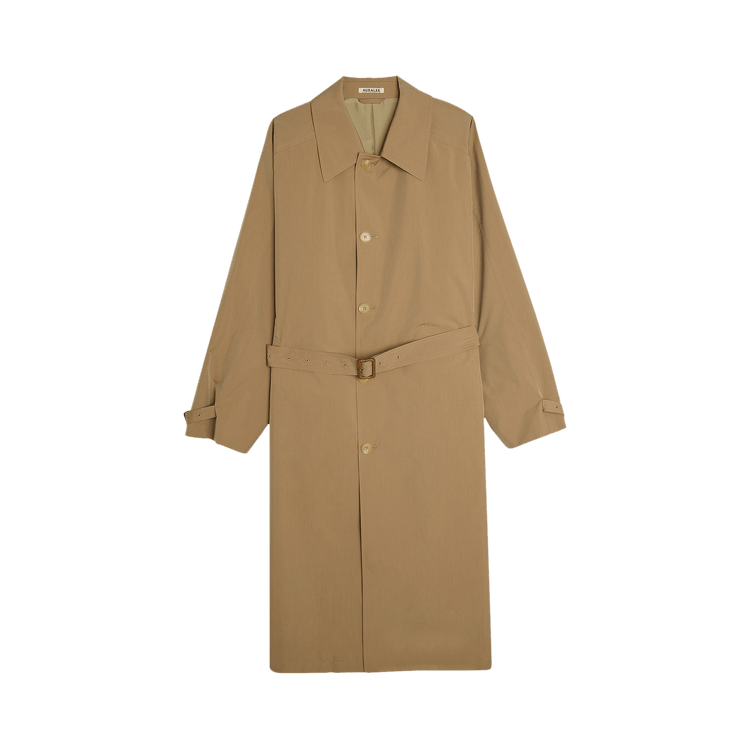 Auralee Finx Polyester weather Chambray Soutien Colloar Coat "Brown Chambray"