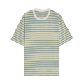 Auralee Border Tee "Light Green Border"
