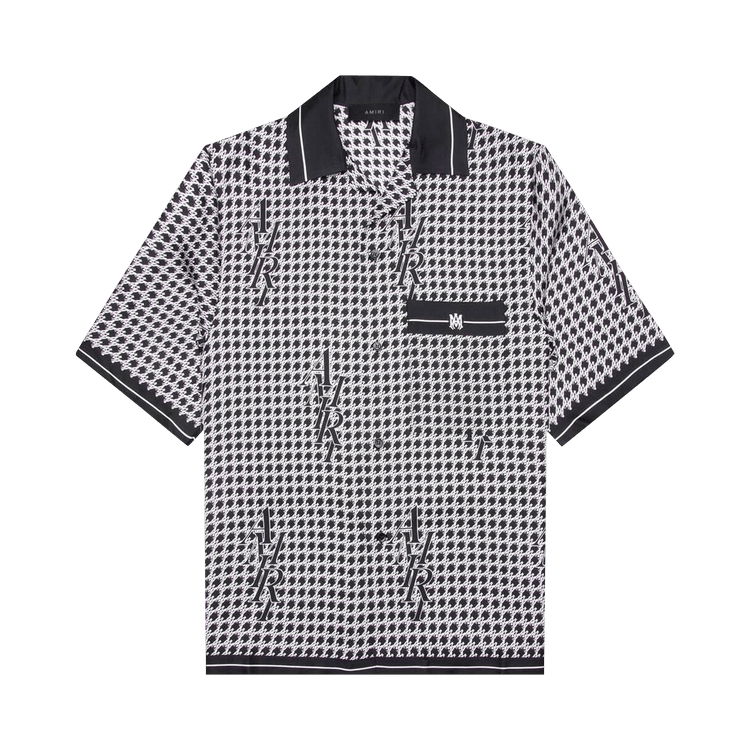 Amiri Houndstooth Bowling Shirt "Black"