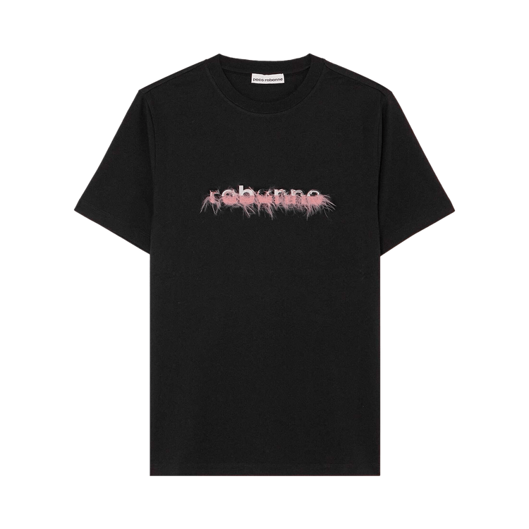 Rabanne Logo Embroidered Crewneck T-Shirt "Black/Pink"