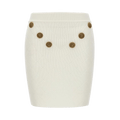 Balmain 6 Button Knit Skirt "White"