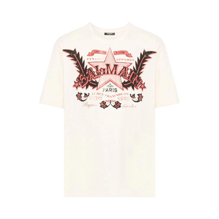 Balmain Western T-Shirt "Cream/Multicolor"