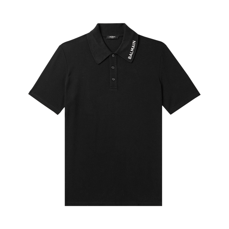 Balmain Embroidered Polo Shirt "Black/White"