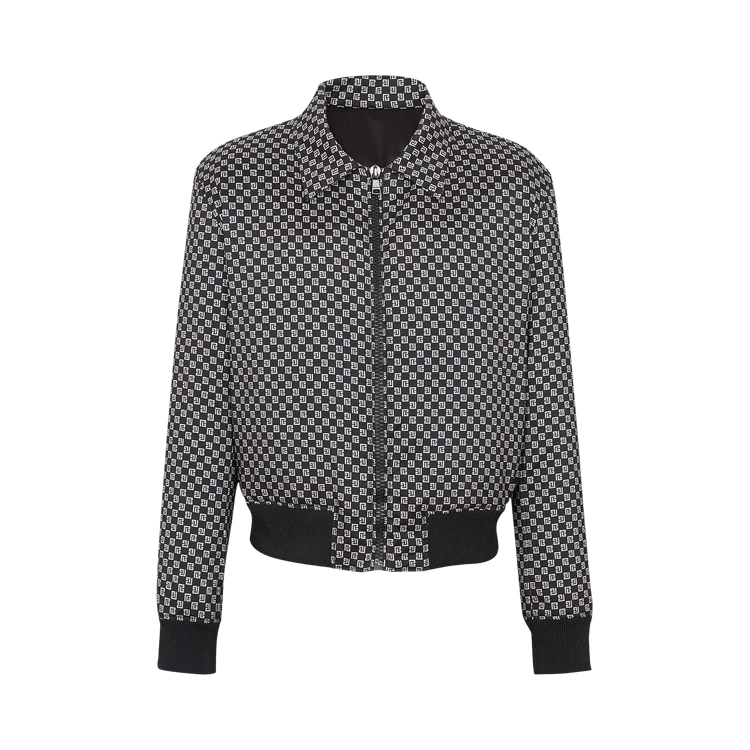 Balmain Mini Monogram Bomber Jacket "Black/Ivory"