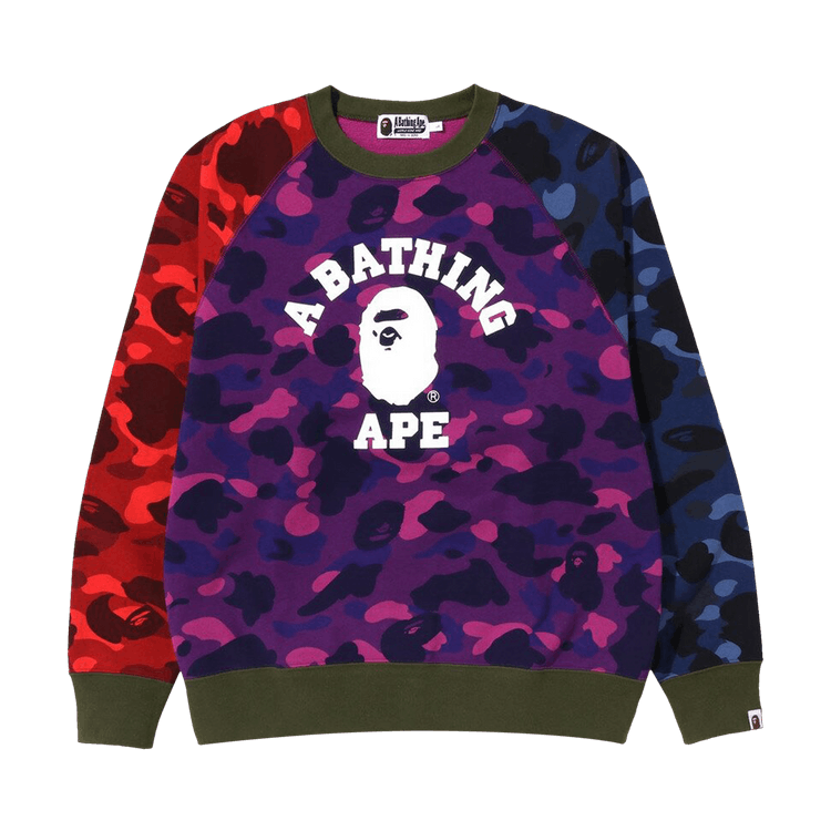 BAPE Crazy Camo Relaxed Fit College Crewneck "Multicolor"