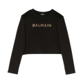 Balmain Kids Stud Embellished Crewneck Sweatshirt "Black"