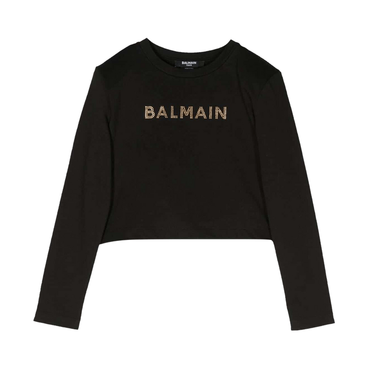 Balmain Kids Stud Embellished Crewneck Sweatshirt "Black"