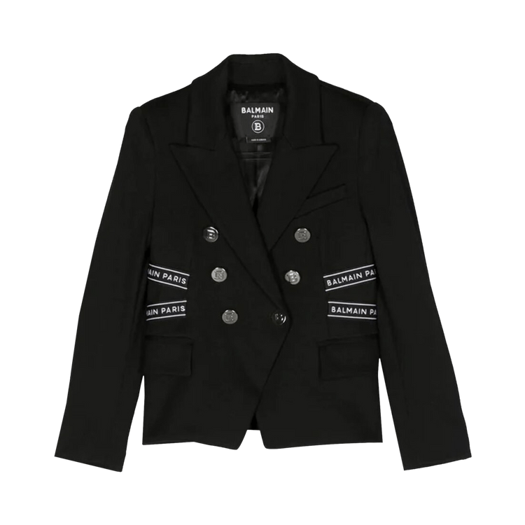 Balmain Kids Logo Strap Blazer "Black"