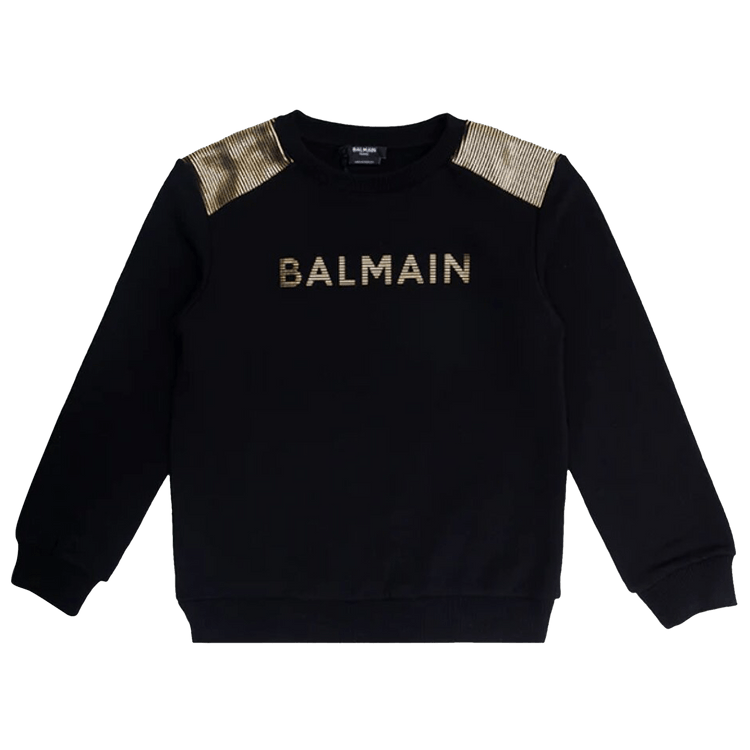 Balmain Kids Logo Printed Crewneck Sweatshirt "Black"
