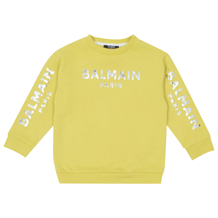 Balmain Kids Logo Printed Crewneck Sweatshirt "Yellow"