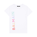 Balmain Kids Logo Printed Crewneck T-Shirt "White"