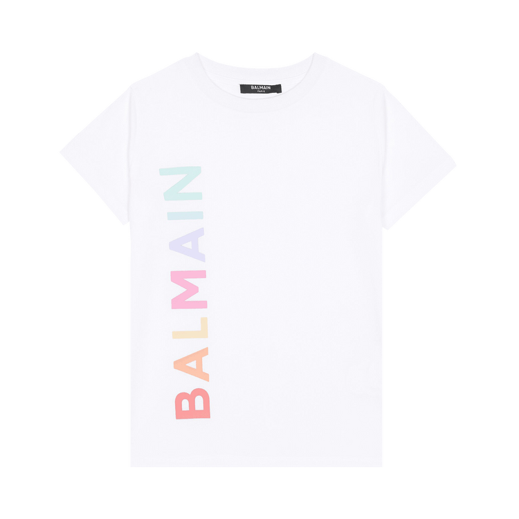 Balmain Kids Logo Printed Crewneck T-Shirt "White"
