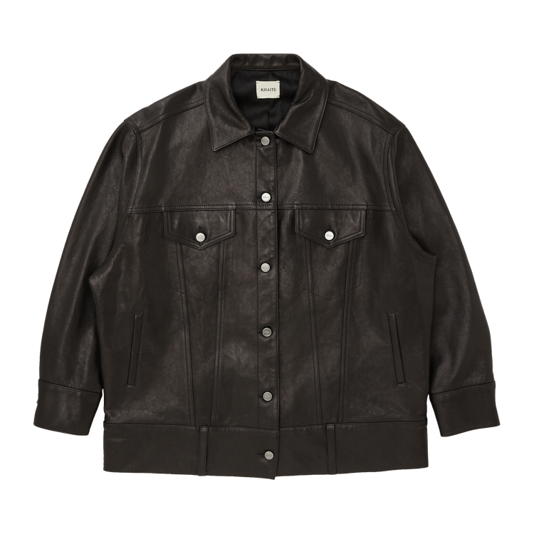 Khaite Grizzo Leather Jacket "Black"