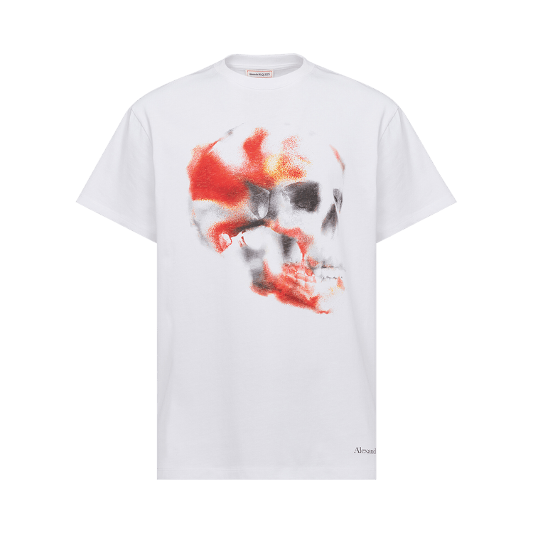 Alexander McQueen Obscured Skull T-Shirt "White/Red/Black"