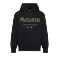 Alexander McQueen Graffiti Hooded Sweatshirt "Black/Khaki"