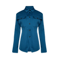 Bottega Veneta Wool Gabardine Shirt Jacket "Pacific Blue"