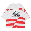 Martine Rose Oversized Football Top "White/Red"