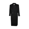 Saint Laurent Double Breasted Long-Sleeve Coat "Black Profond"