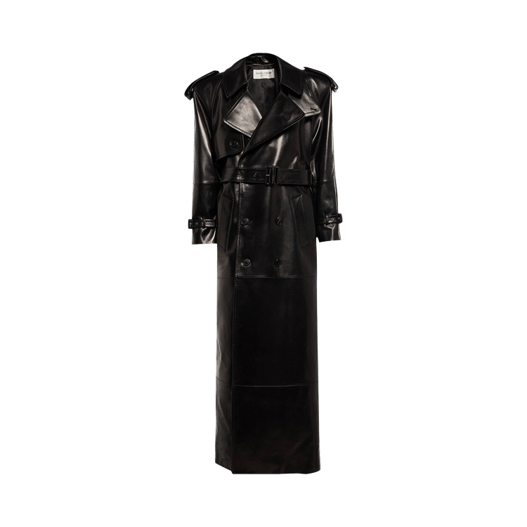 Saint Laurent Laminated Trench Coat "Black"
