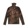 MM6 Maison Margiela Printed Long-Sleeve Turtle Neck Top "Black"