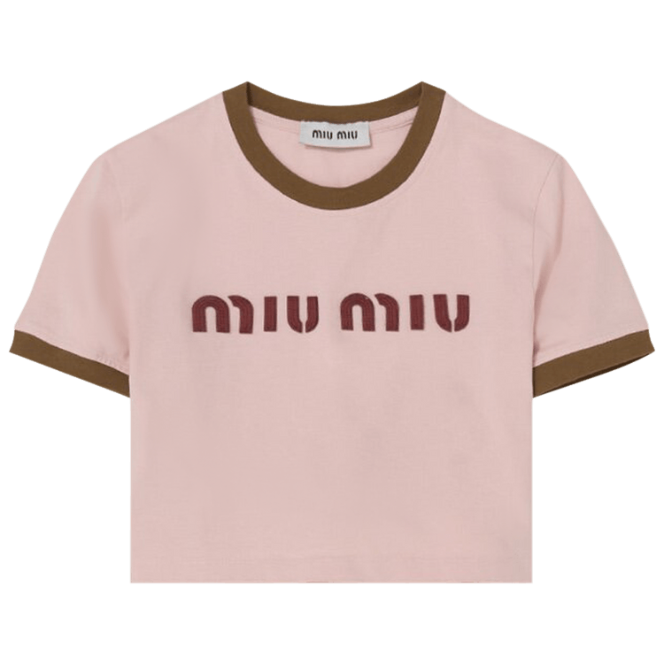 Miu Miu Girocollo Ricamo Jersey "Alabastro/Military"