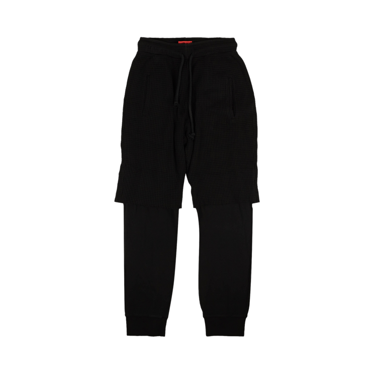 424 Waffle Knit Double Layer Sweatpants "Black"