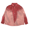 424 Allover Flag Print Dye Denim Shirt "Pink"