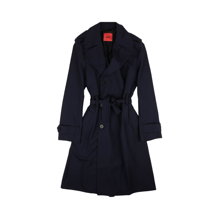 424 Long Wool Blend Jacket "Navy"