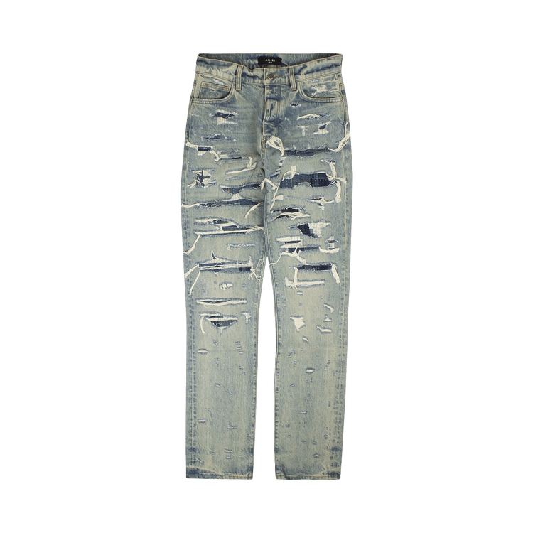 Amiri Relaxed Boro Repair Jeans "Blue"