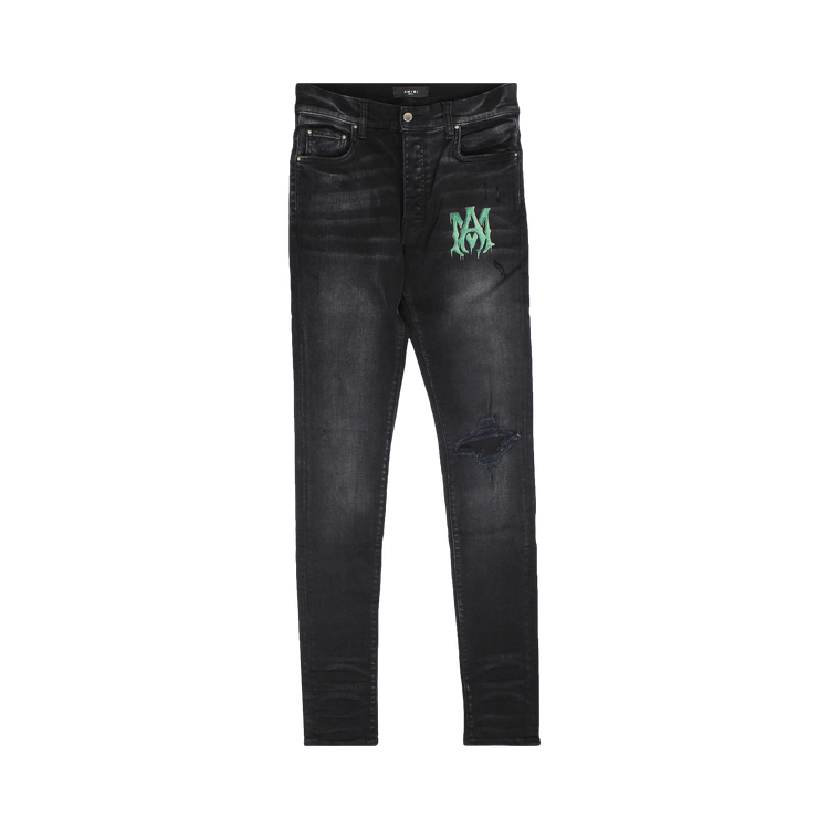 Amiri Watercolor Logo Jean "Aged Black"