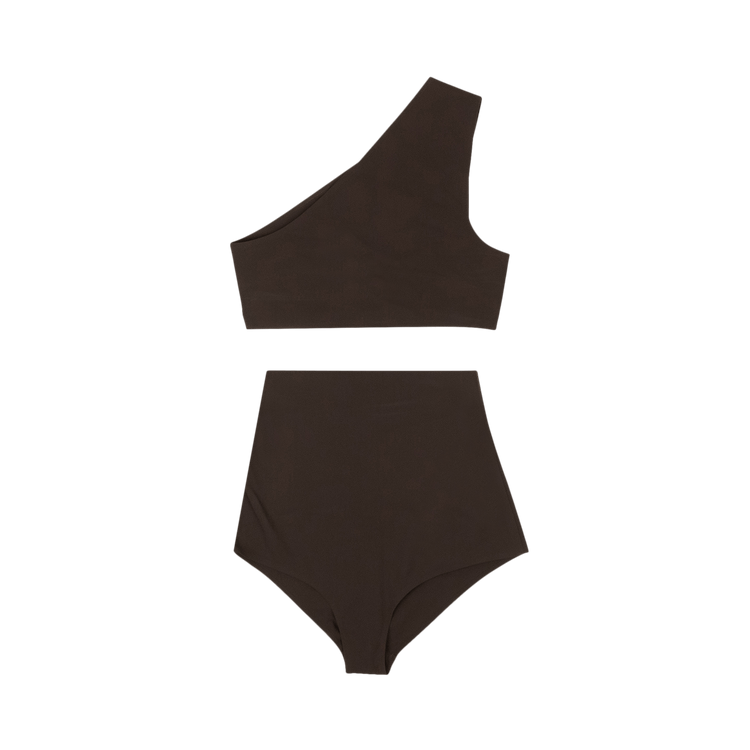 Bottega Veneta One Shoulder Bikini Swim Suit "Chocolate"