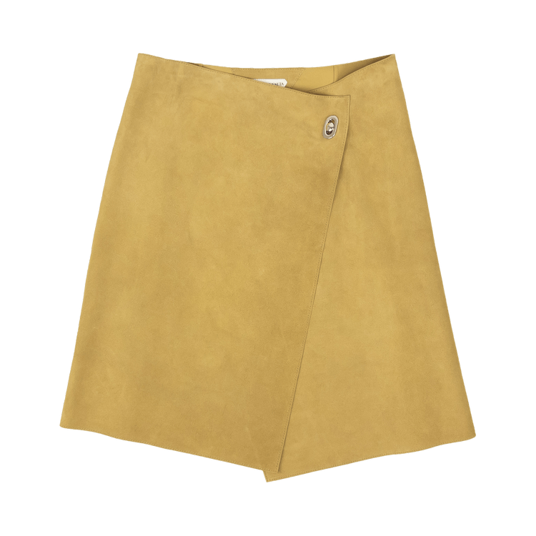 Bottega Veneta Suede Wrap Skirt "Khaki"