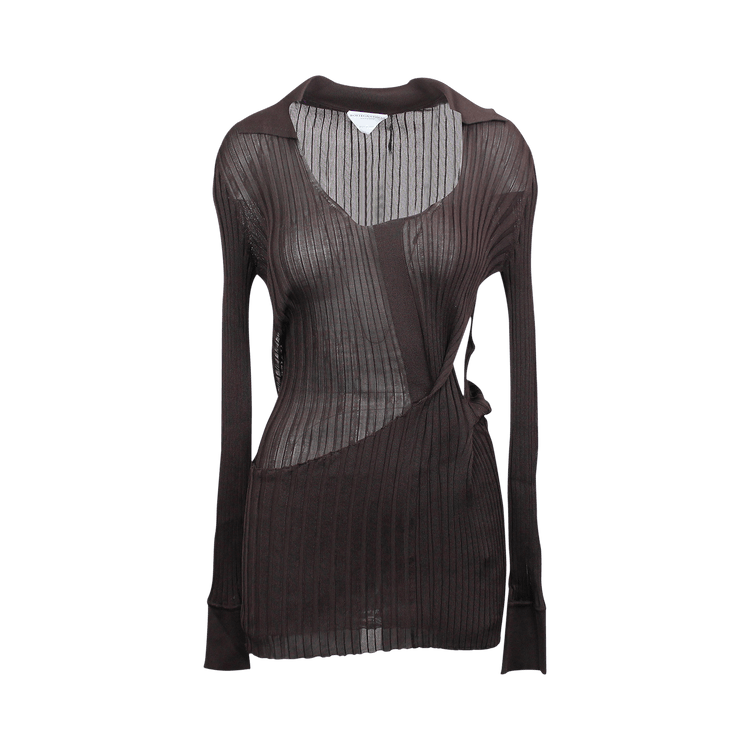 Bottega Veneta Lightweight Silk Sweater Dress "Brown"